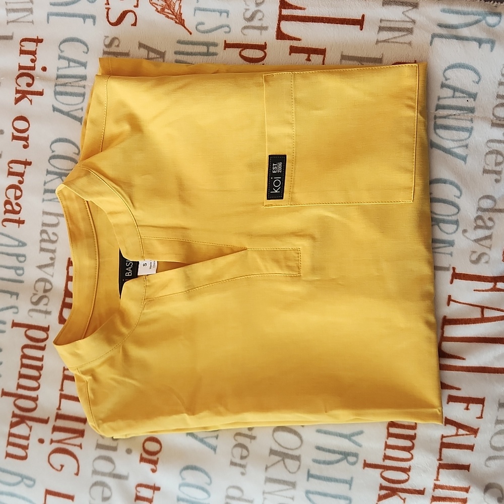 Yellow Koi scrub top